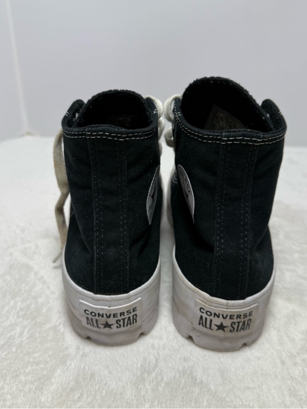 Converse Black and White Platform Lug Chuck Taylor High Top Sneakers - Picture 3 of 7
